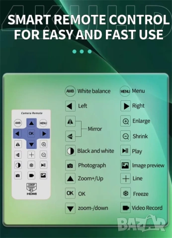 4K 30FPS IMX678 HDMI USB 2.0 HAYEAR HY-6210S дигитална камера микроскоп SMD, снимка 8 - Камери - 53687973