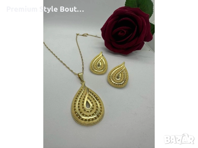 комплект колие и обеци от медицинска стомана 