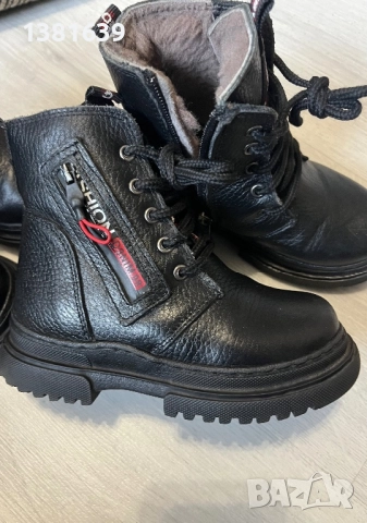 Детски ботуши топли от естествена кожа и топъл пух!