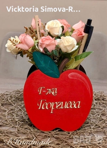 Персонализирани, ръчно рисувани моливници - букет, снимка 2 - Изкуствени цветя - 51513657