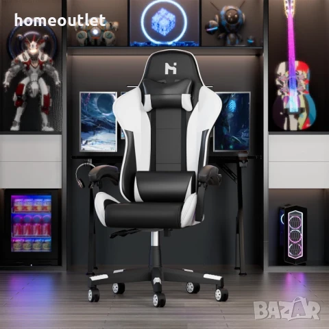 ПРОМОЦИЯ Офис / геймърски стол HL GC-01W (WHITE), снимка 5 - Столове - 51048254