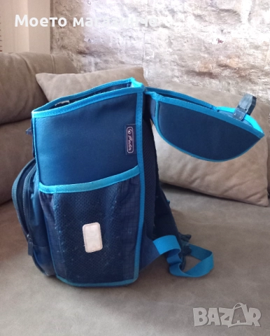 Ученическа раница за момче Herlitz Loop – Jet с твърд гръб и стабилно дъно, снимка 6 - Раници - 52391066