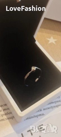 Елегантен златен пръстен с диамант – перфектен подарък, снимка 3 - Пръстени - 52432148