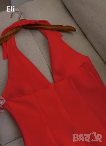 Нова дамска рокля без ръкави с халтер деколте и V-образно изрязване., снимка 9 - Рокли - 53655313