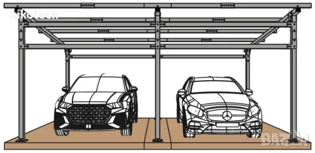 Метална конструкция за къща, бунгало, навес, гараж 5.5х6.4=35.2 m², снимка 3 - Къщи - 46963102