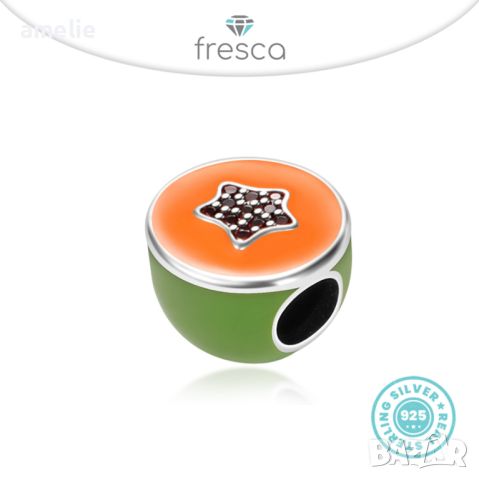 Талисман Fresca по модел тип Pandora Пандора сребро 925 Sweet Papaya. Колекция Amélie, снимка 1 - Гривни - 39578657