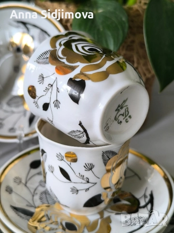 Руски порцелан сервиз за кафе Вербилки , снимка 9 - Сервизи - 52161942