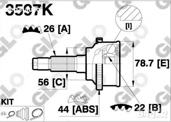 GLO 3597K,VKJA5131,FA0922510C,F06922610C,каре външно полуос MAZDA 323 BG,BA,323F, снимка 2 - Части - 47724907