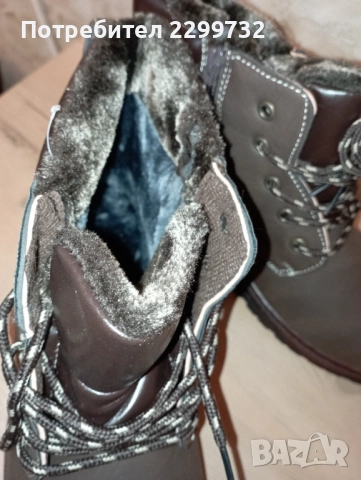 Нови топли мъжки боти № 43 – кафяви, снимка 5 - Мъжки боти - 52599666