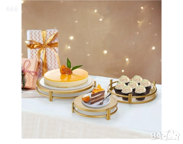 Комплект от 3 поставки за торти, поставка за десерти., снимка 3 - Други стоки за дома - 52892846