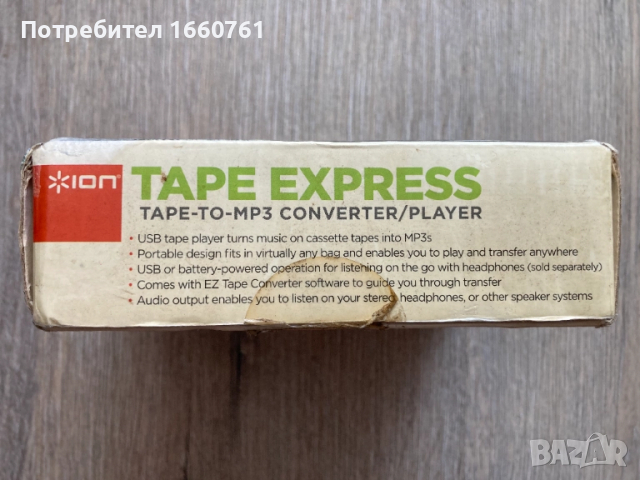 нов уокмен конвертор на аналогов към цифров аудиозапис ION TAPE EXPRESS TAPE-TO-MP3-CONVERTER/PLAYER, снимка 15 - MP3 и MP4 плеъри - 51735564