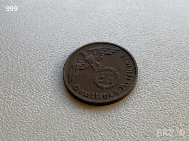 1 и 2 пфенига (райхспфенига) 1937, 1938 Германия - Трети Райх, снимка 13 - Нумизматика и бонистика - 48276942