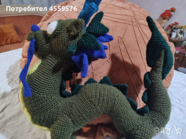 Плетен страшен дракон, снимка 3 - Плюшени играчки - 53773116