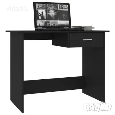 vidaXL Бюро, черно, 100x50x76 см, ПДЧ(SKU:800550), снимка 3 - Бюра - 49548454