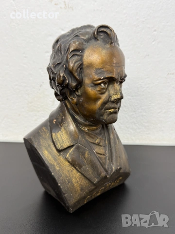 Тониран гипсов бюст на Йохан Волфганг. №8036, снимка 3 - Антикварни и старинни предмети - 54012766