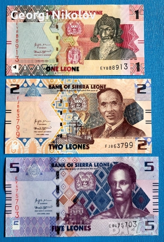 Банкноти Сиера Леоне 3 броя UNC Нови