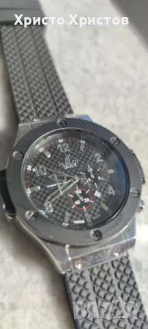 Мъжки луксозен часовник Hublot Steel Silver , снимка 2 - Мъжки - 47362945