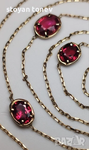 УНИКАЛНО ДИЗАЙНЕРСКО БИЖУ – МНОГОФУНКЦИОНАЛНО КОЛИЕ/ГРИВНА С 3 НАТУРАЛНИ ВИВИД ЧЕРВЕНИ РУБИНА! , снимка 6 - Колиета, медальони, синджири - 48198235