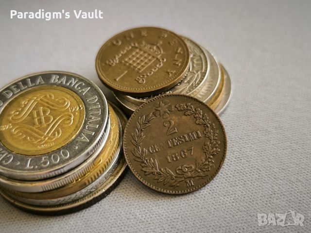 Монета - Италия - 2 чентесими | 1867г., снимка 3 - Нумизматика и бонистика - 45482898