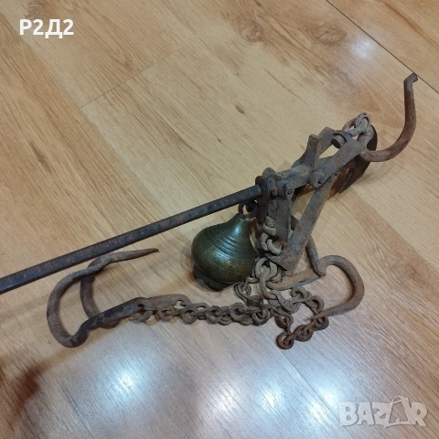 стар кантар с куки и топуз , снимка 4 - Антикварни и старинни предмети - 53978134