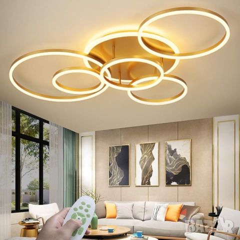 LED лед полилей модерна таванна лампа с дистанционно управление кръг, снимка 11 - Лампи за таван - 34301779
