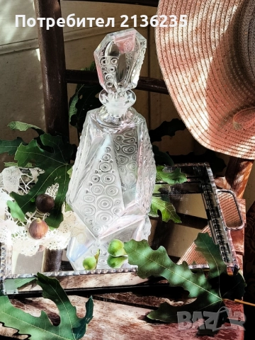 Кристална гарафа Бохемия, снимка 5 - Антикварни и старинни предмети - 51706586