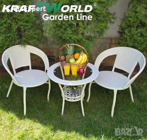 Ратанова Маса и 2 Стола + Луксозна Висяща Люлка тип Гнездо – Градински Комплект за Релакс, снимка 7 - Градински мебели, декорация  - 50653522