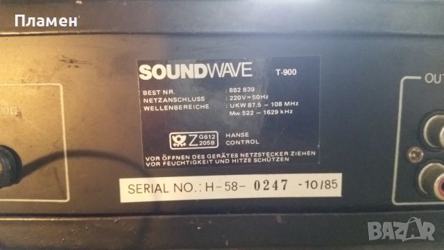 Soundwave T-900 Quartz Digital Synthesizer Tuner, снимка 5 - Ресийвъри, усилватели, смесителни пултове - 45675595
