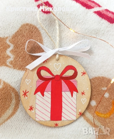 КОЛЕДНИ ИГРАЧКИ РЪЧНО РИСУВАНИ , снимка 6 - Коледни подаръци - 52166959