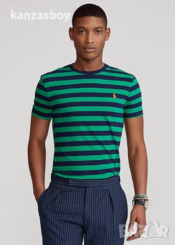 polo ralph lauren custom slim fit striped jersey t-shirt - страхотна мъжка тениска КАТО НОВА М, снимка 1 - Тениски - 48501605