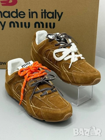 висококачествени дамски маратонки от естествена кожа miu miu new balance