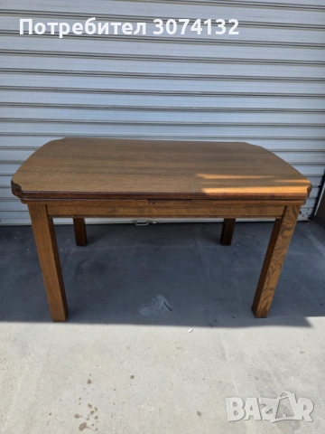 Масивна дъбова разтегателна маса в стил Рустик