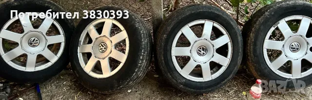 Лети Джанти с гуми 5x112 -15цола Volkswagen, снимка 3 - Гуми и джанти - 47092917