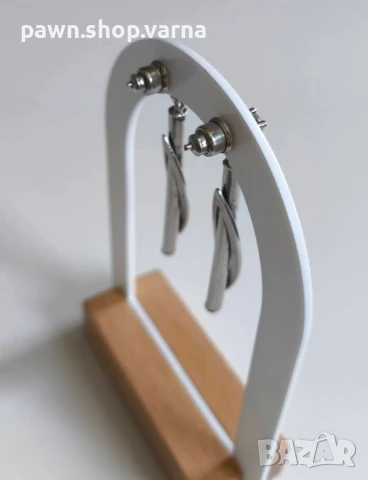 Нови сребърни обеци с фианити – проба 925, снимка 2 - Обеци - 50925617