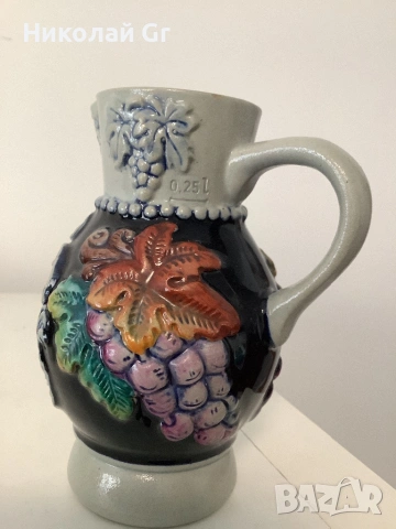 Комплект за вино произведено в Германия отличен състояние глазирана керамика, снимка 2 - Сервизи - 53795097