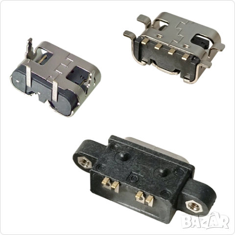 Букса конектор USB Type-C  4 pin 2 pin , Waterproof IP67-IP68 panel mount