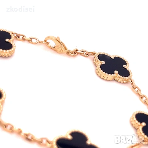 Златна дамска гривна Van Cleef 9,56гр. 18,0см. 14кр. проба:585 модел:37760-3, снимка 3 - Гривни - 53785196