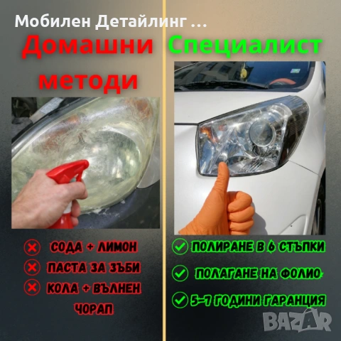 На адрес: Полиране фарове/коли/стъкла, полагане 5-7 годишно защитно фолио, 5* в Google, снимка 4 - Полиране - 54158698