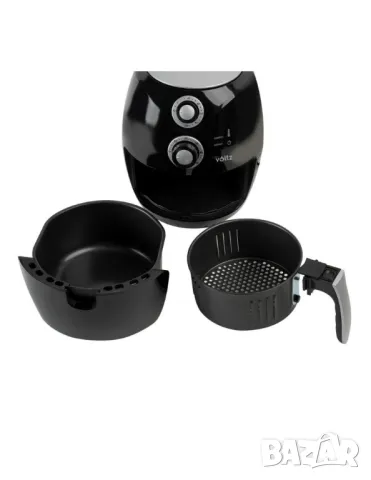 Фритюрник AirFryer, 1600W, 3л., горещ въздух, таймер, до 200°C, черен, снимка 1 - Други стоки за дома - 47231355