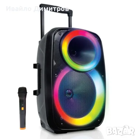 Безжична активна тонколона 12inch QL1225 с безжичен микрофон, снимка 1