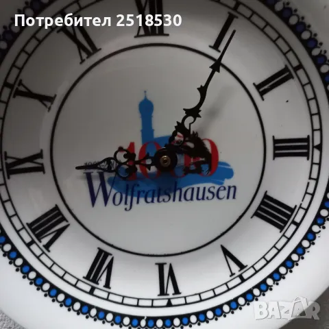 Порцеланов Junghans , снимка 2 - Стенни часовници - 49365007