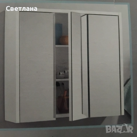 Шкаф за баня Oslo с огледало, снимка 4 - Шкафове - 53209497