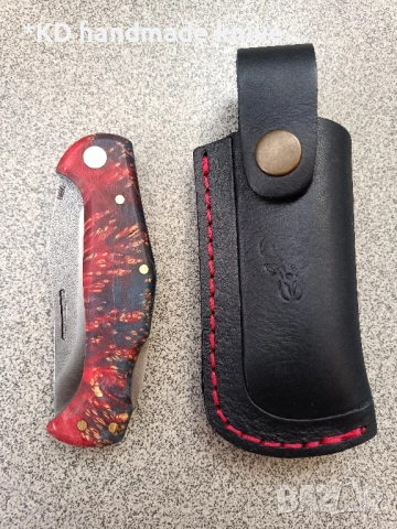 Сгъваем нож ръчно изработен от N690co стомана + ПОДАРЪК кания, снимка 5 - Ножове - 47679561