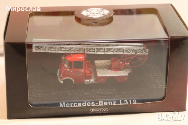1/72 ATLAS MERCEDES BENZ КАМИОН ПОЖАРНА МОДЕЛ КОЛИЧКА