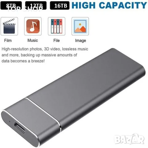 Външен диск 16TB USB 3.1 SSD TYPE-C  високоскоростен, снимка 8 - Твърди дискове - 48487439