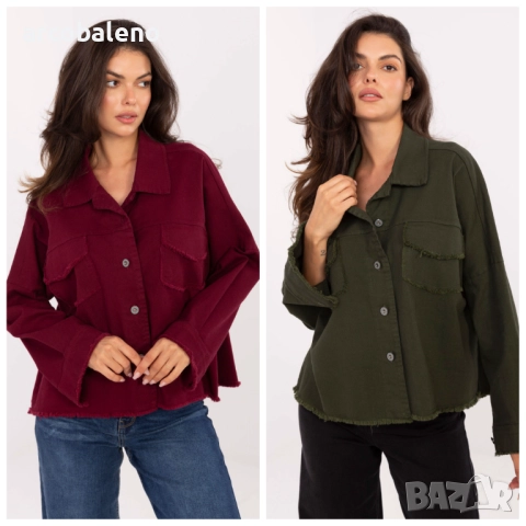 Дамско дънково яке с джобове, 2цвята 