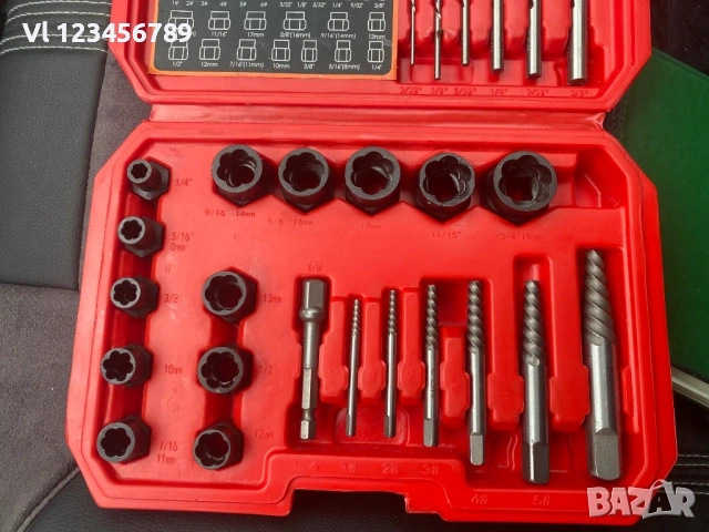 екстрактори за повредени гайки и болтове 8-19 мм, 26 части 