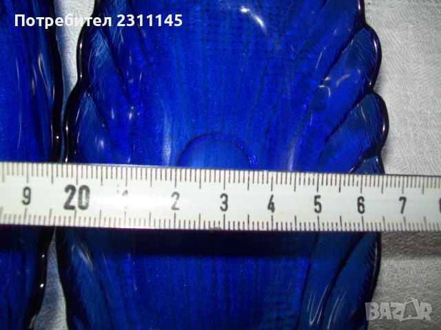 купички, стъкло, синьо, ретро, снимка 4 - Чинии - 45861008