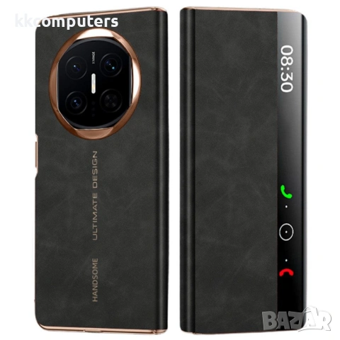 Кожен Флип Калъф за Huawei Mate X7 - Smart View Прозорец, Магнитно затваряне, 360° Защита, Авт. Вкл., снимка 2 - Калъфи, кейсове - 53149312