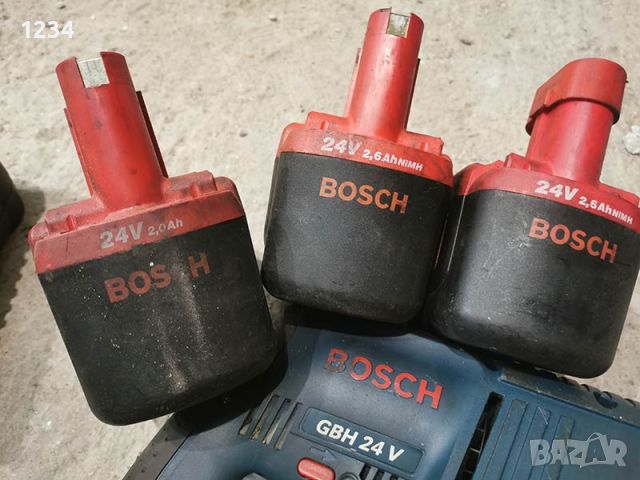 Акумулаторен SDS перфоратор BOSCH GBH 24 със зарядно и 3 батерии, снимка 6 - Други инструменти - 46464471